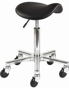 Efalock Clictec Classic Saddle Comfy Rollhocker silber