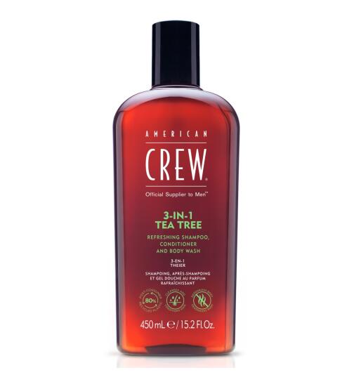 American Crew 3-in-1 Tea Tree Shampoo, Conditioner & Body Wash 450 ml