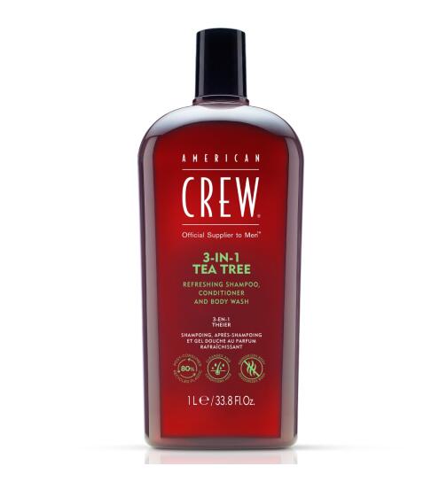American Crew 3-in-1 Tea Tree Shampoo, Conditioner & Body Wash 1000 ml