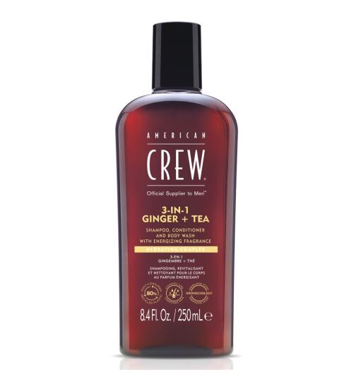 American Crew 3-in-1 Ginger & Tea Shampoo, Conditioner & Body Wash 250 ml