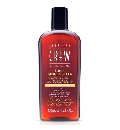 American Crew 3-in-1 Ginger & Tea Shampoo, Conditioner & Body Wash 450 ml