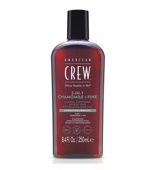 American Crew 3-in-1 Chamomile & Pine Shampoo, Conditioner & Body Wash 250 ml
