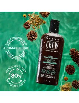 American Crew 3-in-1 Chamomile & Pine Shampoo, Conditioner & Body Wash 250 ml