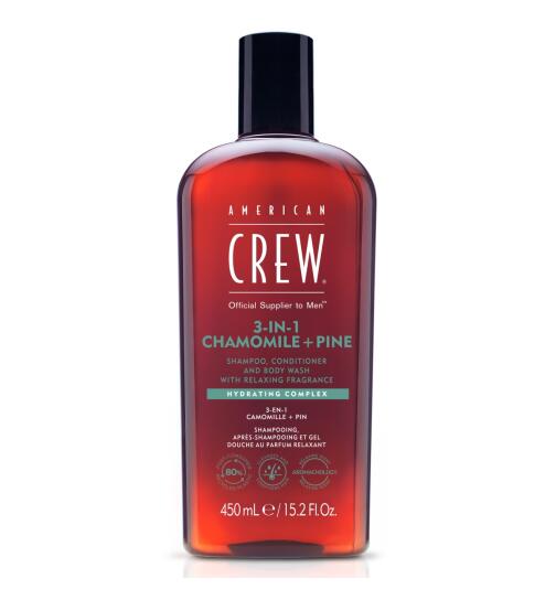 American Crew 3-in-1 Chamomile & Pine Shampoo, Conditioner & Body Wash 450 ml