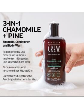 American Crew 3-in-1 Chamomile & Pine Shampoo, Conditioner & Body Wash 450 ml