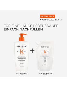 K&eacute;rastase Nutritive Bain Satin Riche Pumpflasche + Nachf&uuml;ll Shampoo 2 x 500 ml