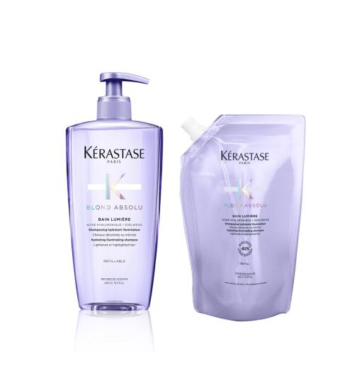 K&eacute;rastase Blond Absolu Bain Lumi&egrave;re Pumpflasche + Nachf&uuml;ll Shampoo 2 x 500 ml