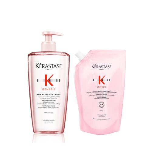 K&eacute;rastase Gensis Bain Hydra-Fortifiant Pumpflasche + Nachf&uuml;ll Shampoo 2 x 500 ml