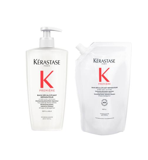 K&eacute;rastase Premi&egrave;re Bain D&eacute;calcifiant R&eacute;parateur Pumpflasche + Nachf&uuml;ll Shampoo 2 x 500 ml