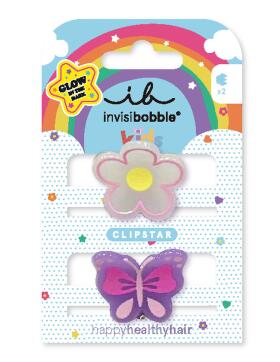 Invisibobble Clipstar Glow Kids Happy Flower 2 St&uuml;ck