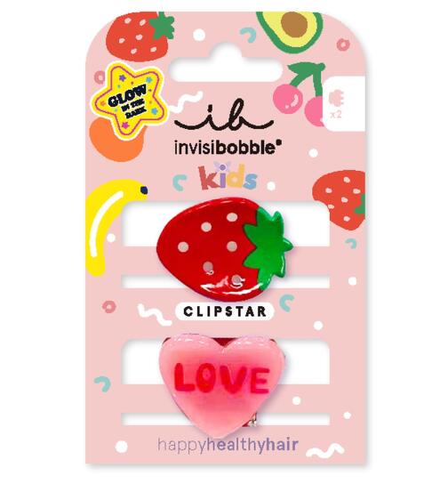 Invisibobble Clipstar Glow Kids Frutti Strawberry 2 St&uuml;ck